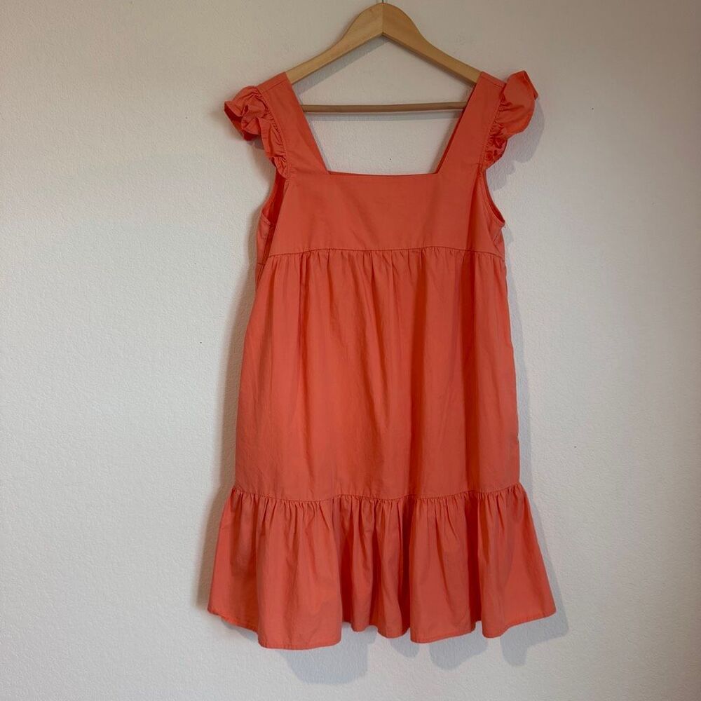 Compania Fantastica Coral Pink Flutter Sleeve Mini Dress Women's Size Medium